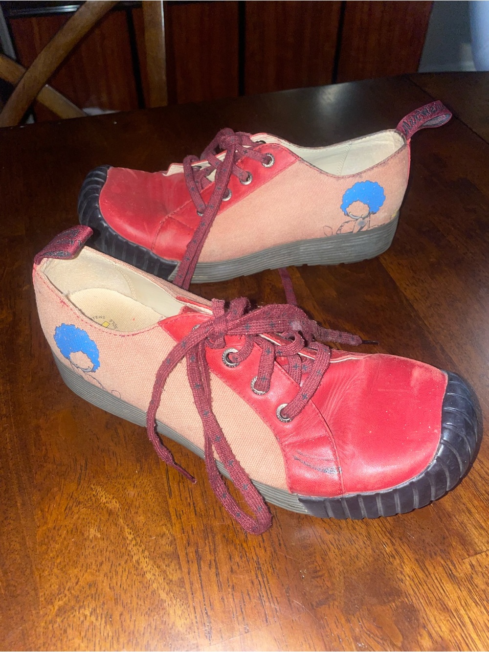 Rare Vintage Dr. Martens Two-Tone Canvas & Leather Low-Tops - Graphic Character